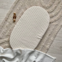 Cearsaf pentru carucior din muselina bulinute gri